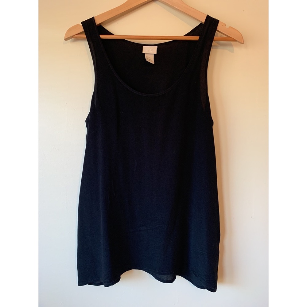 H&M black silk tank sz 6